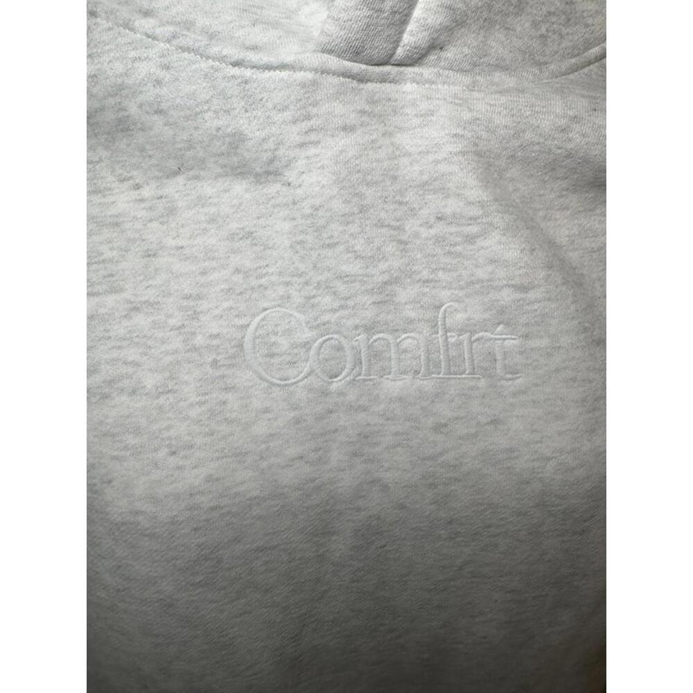Comfrt Signature Hoodie XS Light Heather Grey Embroidered Logo Pullover - Picture 2 of 3
